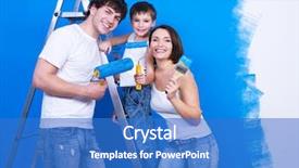  Presentation with family and marriage - Theme enhanced with family with young son painting background and a teal colored foreground