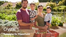  Presentation with gardens - Cool new presentation theme with family working on community backdrop and a  colored foreground