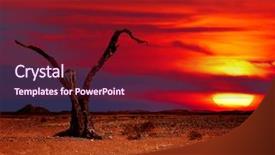  Presentation with famine - Cool new PPT theme with famine - desert fantasy backdrop and a violet colored foreground