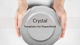  Presentation with hands holding a tree - Cool new slides with famine - male hands holding grey plate backdrop and a soft green colored foreground