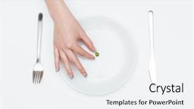  Presentation with green plate - Theme consisting of famine - top view of one green background and a white colored foreground