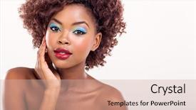  Presentation with afro - Cool new presentation theme with famine - young afro american female model backdrop and a soft green colored foreground