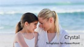  Presentation with famliy - Beautiful presentation theme featuring famliy - adorable girl with her mother backdrop and a  colored foreground