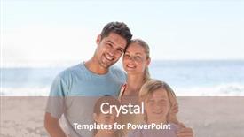  Presentation with famliy - PPT theme consisting of famliy - joyful family at the beach background and a  colored foreground
