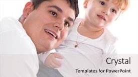  Presentation with daughter - Cool new slide set with famly - family father and daughter backdrop and a  colored foreground