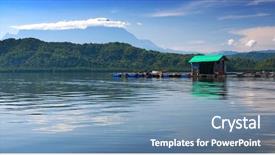  Presentation with fish farm - Amazing presentation having famly - floating fish farm backdrop and a seafoam green colored foreground