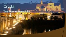  Presentation with cordoba - Presentation theme consisting of famos mosque mezquita and roman background and a ocean colored foreground