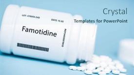  Presentation with pain-relief - Presentation theme featuring famotidine-combination-drug-for-pain background and a light blue colored foreground