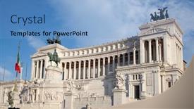  Presentation with rome - Cool new slide deck with famous-altare-della-patria backdrop and a light blue colored foreground