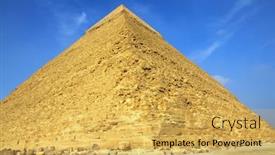  Presentation with egypt pyramid - Audience pleasing PPT theme consisting of famous ancient egypt pyramid in giza cairo backdrop and a yellow colored foreground