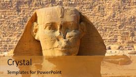  Presentation with ancient egypt - PPT layouts featuring famous ancient egypt sphinx face background and a gold colored foreground