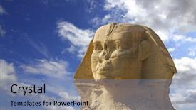  Presentation with ancient egypt - Audience pleasing presentation consisting of famous ancient egypt sphinx head backdrop and a  colored foreground
