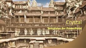  Presentation with complex - Slide deck enhanced with tomb raider - famous angkor wat temple complex background and a tawny brown colored foreground
