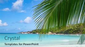  Presentation with beach - Theme with famous-anse-lazio-beach background and a arctic colored foreground