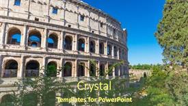  Presentation with rome - Colorful theme enhanced with famous-antique-colosseum-in-rome backdrop and a tawny brown colored foreground