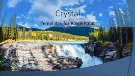  Presentation with falls - Presentation theme with famous-athabasca-falls-mountain-river background and a light blue colored foreground