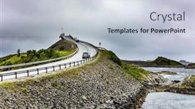  Presentation with wind weather - PPT theme with famous-atlantic-road-in-norway background and a lemonade colored foreground
