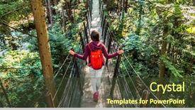  Presentation with british columbia canada - Presentation design featuring famous attraction capilano suspension bridge background and a tawny brown colored foreground