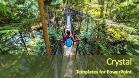  Presentation with british columbia canada - PPT layouts having famous attraction capilano suspension bridge background and a tawny brown colored foreground