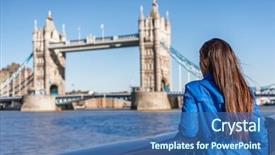  Presentation with great britain - Beautiful presentation featuring famous attraction england great britain backdrop and a ocean colored foreground