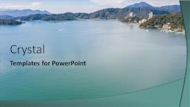  Presentation with moon - PPT theme enhanced with famous-attraction-sun-moon-lake background and a light blue colored foreground