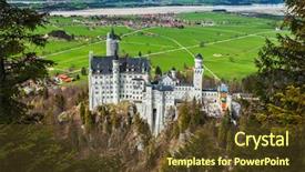  Presentation with bavaria - PPT theme with famous bavarian landmark - neuschwanstein castle background and a tawny brown colored foreground