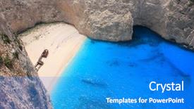 Presentation with zakynthos - Cool new presentation theme with famous beach in the worl backdrop and a teal colored foreground