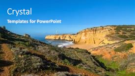  Presentation with algarve - Cool new PPT theme with famous-beach-of-praia-dos backdrop and a teal colored foreground