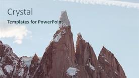  Presentation with beautiful-landscapes - Presentation theme featuring famous-beautiful-peak-cerro-torre background and a sky blue colored foreground