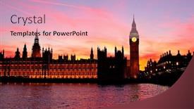  Presentation with london - Cool new presentation with famous big ben clock tower in london uk backdrop and a lemonade colored foreground