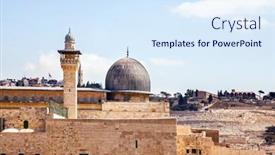  Presentation with islam al aqsa mosque - Colorful slide set enhanced with famous-black-dome backdrop and a sky blue colored foreground