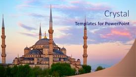  Presentation with istanbul - Colorful slide set enhanced with famous-blue-mosque-in-istanbul backdrop and a sky blue colored foreground
