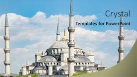  Presentation with istanbul - Presentation design consisting of famous-blue-mosque-in-istanbul background and a light blue colored foreground