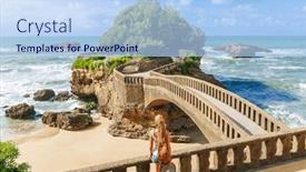  Presentation with islam famous mosque in turkish - PPT layouts with famous-bridge-to-the-island background and a light blue colored foreground