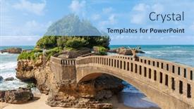  Presentation with bridge - Theme with famous-bridge-to-the-island background and a light blue colored foreground
