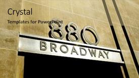  Presentation with new york - Slide set consisting of famous broadway street signs background and a coral colored foreground