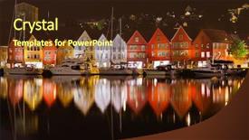  Presentation with norway - Slide set enhanced with famous bryggen street in bergen norway - architecture background background and a wine colored foreground