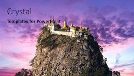  Presentation with summit - Presentation theme having famous-buddhist-temple background and a light blue colored foreground