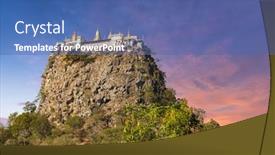  Presentation with pilgrimage - Cool new slides with famous-buddhist-temple backdrop and a ocean colored foreground