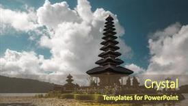  Presentation with hindu - Presentation theme having famous building - hindu temple ulun danu bratan background and a tawny brown colored foreground