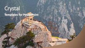  Presentation with holy - Audience pleasing slide deck consisting of famous building - stone pagoda on the east backdrop and a gray colored foreground