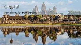  Presentation with cambodia - Slides having famous-cambodian-landmark-and-tourist and a light blue colored foreground