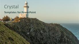  Presentation with lighthouse - Presentation theme having famous-cape-byron-lighthouse background and a lemonade colored foreground