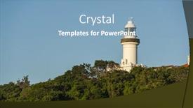  Presentation with biomedical new - Beautiful PPT layouts featuring famous-cape-byron-lighthouse backdrop and a light blue colored foreground