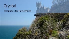  Presentation with swallow - Theme having famous castle near yalta swallow background and a  colored foreground