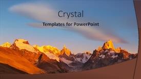  Presentation with rocky - Beautiful presentation theme featuring famous-cerro-fitz-roy-one backdrop and a teal colored foreground