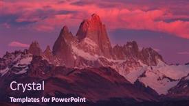  Presentation with rocky - Slide set with famous-cerro-fitz-roy-one background and a wine colored foreground