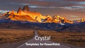  Presentation with rocky - Cool new presentation theme with famous-cerro-fitz-roy-one backdrop and a tawny brown colored foreground