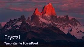  Presentation with rocky - Slide set with famous-cerro-fitz-roy-one background and a wine colored foreground