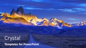  Presentation with rocky - Cool new PPT theme with famous-cerro-fitz-roy-one backdrop and a ocean colored foreground